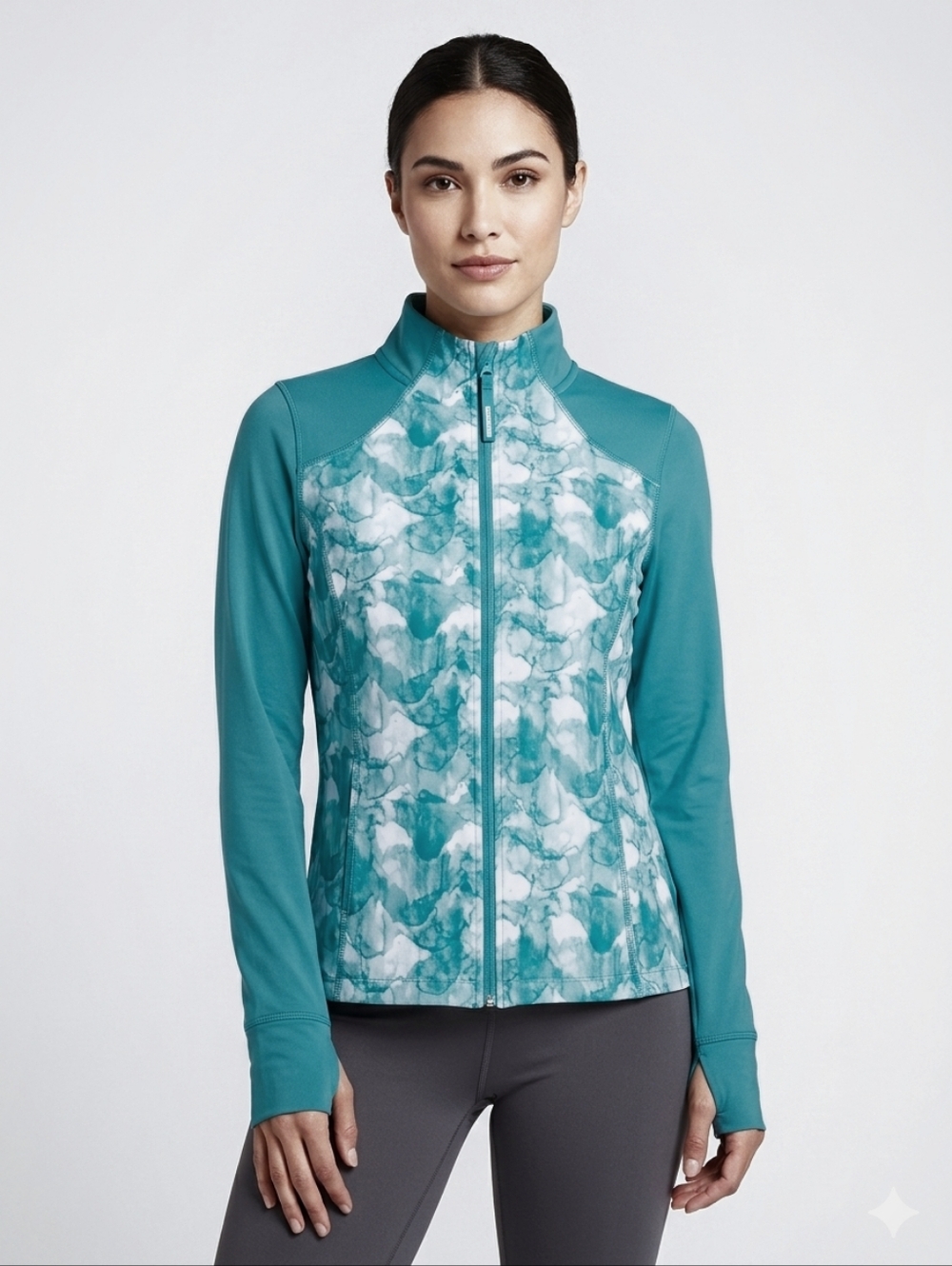 MONDETTA size S Aqua Teal Performance Athletic Jacket